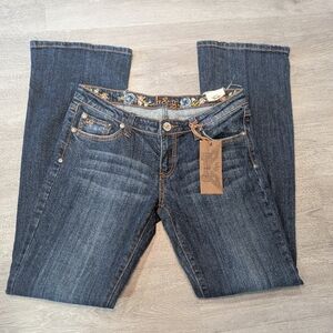 VTG Y2K H&G Bootcut Jeans Gemstones Buckles Juniors Size 11 Deadstock